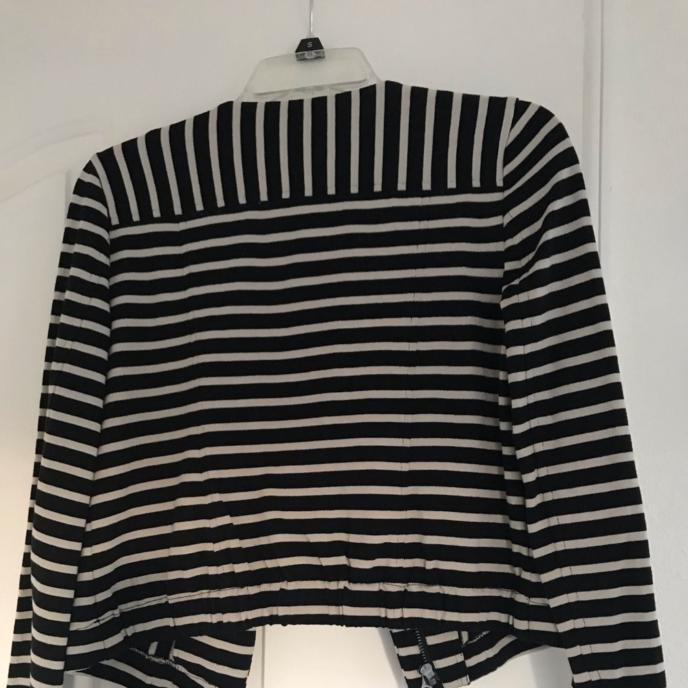 Loft Striped moto style sweater jacket - Picture 3 of 7